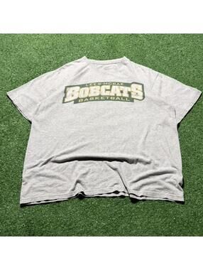 Vtg Nike Team Lees-McRae College Bobcats Basketball Tee Gray Mens Large Graphic